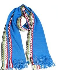 Missoni - Blue Wool Scarf - Lyst