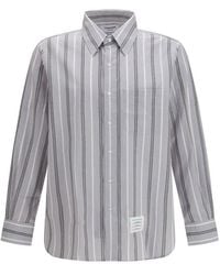 Thom Browne - Gray Cotton Pattern Shirt - Lyst