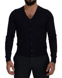 Dolce & Gabbana - Wool Staff Down Cardigan Sweater - Lyst