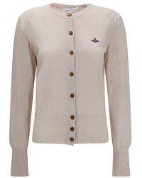 Vivienne Westwood - Beige Wool Oves Aries Cardigan - Lyst