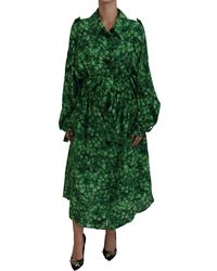 Dolce & Gabbana - Silk Leaves Print Trench Jacket - Lyst