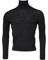 Dolce & Gabbana - Black Wool Turtle Neck Men Pullover Sweater - Lyst