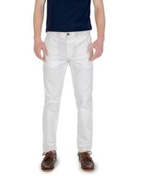 Borghese - White Cotton Skinny Pants - Lyst