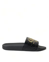 Dolce & Gabbana - Black Luxury Hotel Beachwear Sandals Shoes - Lyst