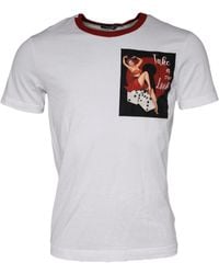 Dolce & Gabbana - Graphic Print Cotton Crew Neck T-Shirt - Lyst