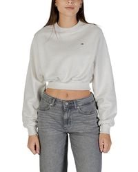 Tommy Hilfiger - Cream Recycled Cotton Sweatshirt - Lyst
