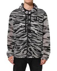 Dolce & Gabbana - Gray Camouflage Hooded Sweatshirt Jacket - Lyst