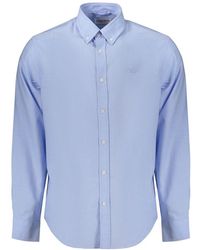 Guess - Azzurro Cotton Men's Shirt - Lyst