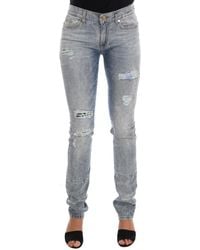 Versace Jeans Couture - Wash Torn Stretch Slim Fit Jeans - Lyst