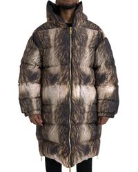 Dolce & Gabbana - Parka Full Zip Hooded Long Coat Jacket - Lyst
