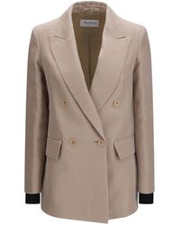 Max Mara - Beige Silk Blazer - Lyst