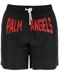 Palm Angels - Sea Bermuda Shorts With Logo Print - Lyst