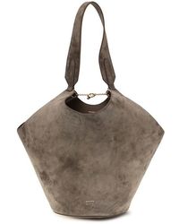 KHAITE - Beige Calf Leather Bos Taurus Shoulder Bag - Lyst