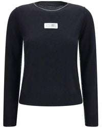 MM6 by Maison Margiela - Black Wool Oves Aries Sportswear - Lyst