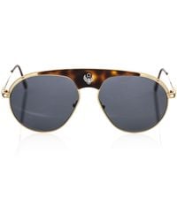 Frankie Morello - Elegant Shield Sunglasses With Havana Accent - Lyst