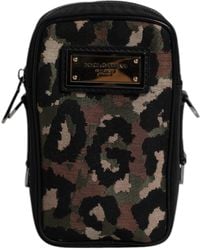 Dolce & Gabbana - Multicolor Leopard Jacquard Logo Plaque Neck Strap Bag - Lyst