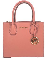 Michael Kors - Mercer Medium Sherbet Pebble Leather Messenger Crossbody Bag Purse - Lyst