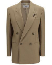 Lardini - Beige Wool Oves Aries Blazer - Lyst