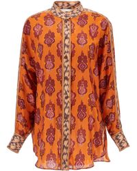 Zimmermann - Silk Shirt Ikat Long Sleeve Loose Fit - Lyst