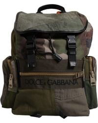 Dolce & Gabbana - Military Green Patchwork School Backpack Bag - Lyst