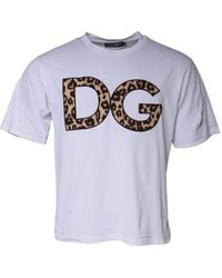 Dolce & Gabbana - Dg Logo Cotton Shorts Sleeves T-Shirt - Lyst