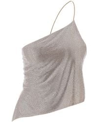 GIUSEPPE DI MORABITO - Cropped Top In Mesh With Crystals All Over - Lyst