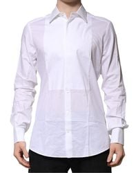 Dolce & Gabbana - Bib Cotton Poplin Formal Shirt - Lyst
