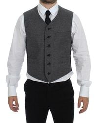 Dolce & Gabbana - Dolce Gabbana Cotton Blend Logo Vest Gilet Weste - Lyst