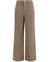 Ganni - Brown Cotton Relaxed Fit Jeans - Lyst