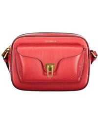 Coccinelle - Leather Bag With Adjustable Strap And Pockets - Lyst