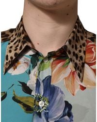 Dolce & Gabbana - Multicolor Floral Animal Print Collared Shirt - Lyst