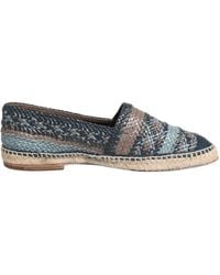 Dolce & Gabbana - Blue Gray Woven Leather Buffalo Espadrille Shoes - Lyst