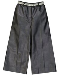 Stella McCartney - Cropped Leather Effect Pants - Lyst