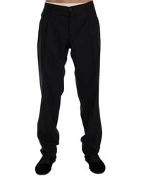 Dolce & Gabbana - Blue Striped Wool Stretch Pants - Lyst