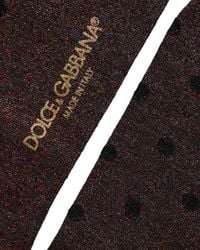 Dolce & Gabbana - Brown Polka Dot Over The Calf Accessory Socks - Lyst