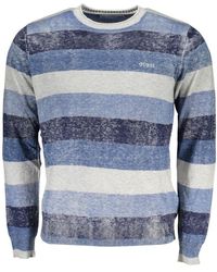 Guess - Nautical Striped Crew Neck Sweater - Lyst