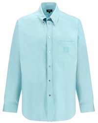 Fendi - Blue Cotton Dress Shirt - Lyst