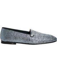 Dolce & Gabbana - Blue Glitter Lurex Dg Logo Dress Loafers Shoes - Lyst