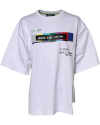 Dolce & Gabbana - White Cotton Printed Short Sleeves T - Lyst