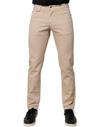 Dolce & Gabbana - Beige Cotton Stretch Regular Men Denim Jeans - Lyst