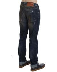 Acht - Blue Wash Cotton Regular Straight Fit Jeans - Lyst