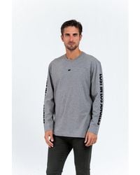 Gas - Gray Cotton Long Sleeve T - Lyst