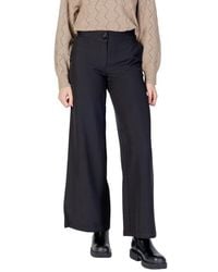 Jacqueline De Yong - Black Polyester Flared Pants - Lyst