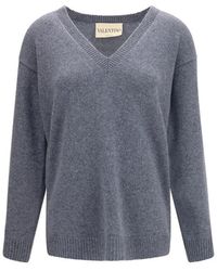 Valentino Garavani - Gray Cashmere Sweater - Lyst