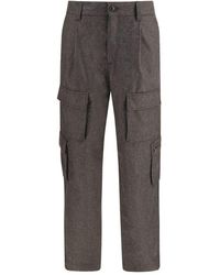Brunello Cucinelli - Brown Wool Oves Aries Cargo Pants - Lyst