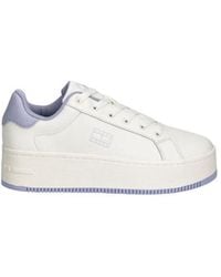 Tommy Hilfiger - White Leather Chunky Sneakers - Lyst