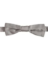 Dolce & Gabbana - Men Gray 100% Silk Adjustable Neck Papillon Bow Tie - Lyst