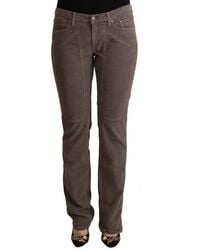 Jeckerson - Brown Cotton Low Waist Iconic Patches Leg Denim Jeans - Lyst