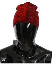 CoSTUME NATIONAL - Wool Blend Branded Beanie Hat - Lyst