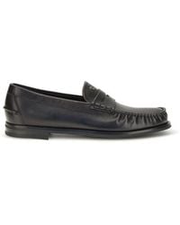 Prada - Black Calf Leather Bos Taurus Slip - Lyst